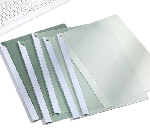 LIMEQKI Thermobindemappen A4, Bewerbungsmappen 5 stück Bindekapazität, Transparenter PVC-Heizbindeumschla Abdeckung und PP Zurück, Farbverlaufsgrün