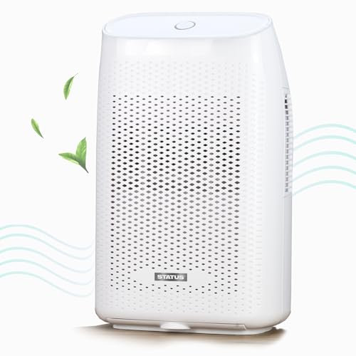 Status Dehumidifier for Home, 2L Dehumidifier for Bedroom, Bathroom and for Drying Clothes | Ultra-Quiet Electric Dehumidifier | White | DEHUMID-2L1PKB4