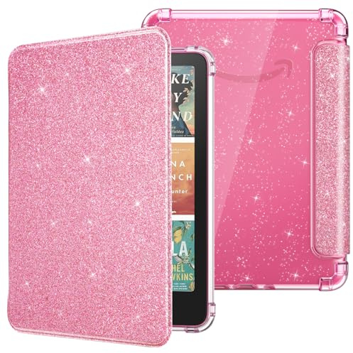 MoKo Custodia per 7 Kindle Paperwhite 12ª Gen&Colorsoft 2024, Glitter Rosa