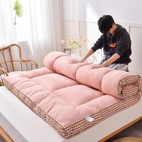 Roll up Futonmatratze 120 x 200 faltbare Bodenmatratze für Camping & braun