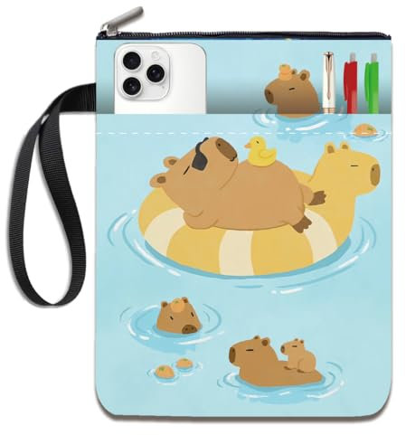 NHQZ Custodia per Libri Protettore,capibara,Custodia Libro,Custodia per Libro con Cerniera e Tasca Frontale,Copertina per Libro in Brossura,Regalo per Amanti dei Libri,Tessuto Lavabile(B)