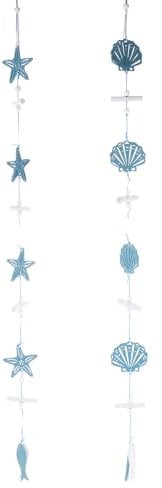 HJZHII 2 Stück Maritime Deko zum Aufhängen aus Holz, Seestern Jakobsmuschel und Fischanhänger für die Dekoration von Fenstern, Wänden, Gärten und Verandas zu Hause