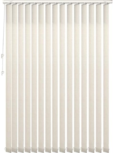 PANDAHOME Estor Vertical Stockholm 100% poliéster, Lamas pivotantes para Control de luz, fácil Montaje con Kit y Barra Ajustable. Ideal para Ventanas Grandes. Color Beige, hasta 250x260 cm.