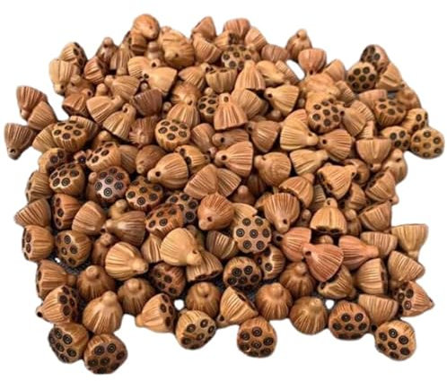 Mini-Anhänger aus Pfirsichholz, natürlicher Palisander, Buchsbaum, Lotus, Rocailles, handgefertigt, antike Perlen zum Selbermachen, 10 Stück