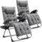 TLGREEN Liegestuhl klappbar mit Auflage Wasserdicht, Sonnenliege Klappbar 2er Set, Verstellbare Gartenliege mit Getränkehalter Kopfstütze, Gartenstuhl mit liegefunktion, Klappliege für Balkon, Grau
