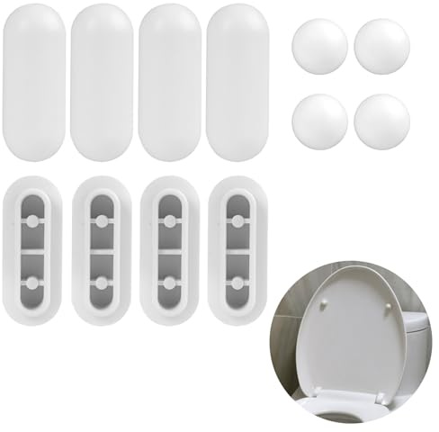 2 Set Paracolpi Per Sedili WC in Plastica ABS, Paracolpi Gommini Ricambio 12 Pezzi Paracolpi Universali, Paracolpi Wc Antigraffio E Anti-Rumore, Ideali Per Casa, Hotel, Ufficio (Bianco)