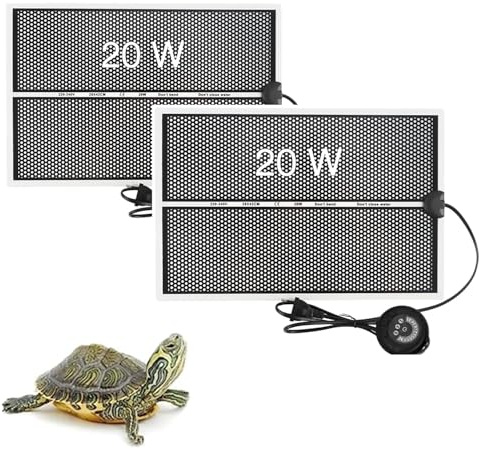 Reptil Heizmatten 20W Heizmatte Terrarium 42x28 CM Reptile Wärmekissen mit 7-stufiger Temperaturregelung 3-stufigem Timer Terrarium Heizkissen für Schildkröte Schlangen Eidechse Gecko Spinne (2PCS)