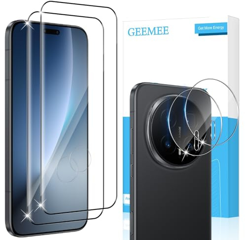 GEEMEE 2+2 Pièces Verre Trempé pour Honor Magic 8 Pro, Protection écran et Caméra Arrière Protecteur, Ultra Clair 9H Crystal Protection Ecran Anti-Rayures