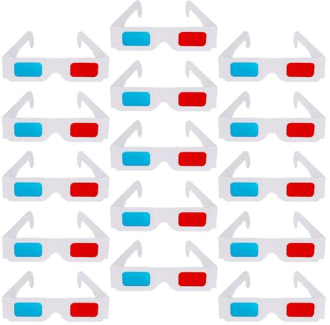 LABRIMP 150PCS Bulk Glasses Party Favor with Cardboard Frame Red Cyan Anaglyph Lenses for Movies Classroom Comic Book Readers Lightweight Disposable Stereoscopic Eyewear for Group Events