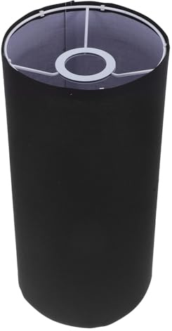 Schwarzer Zylindrischer Stofflampenschirm E27 für Stehlampen | Abnehmbar, Weiches Licht, Moderne Minimalistische Form, 1 Stück, Eisen und Stoff, Schlichtes Design