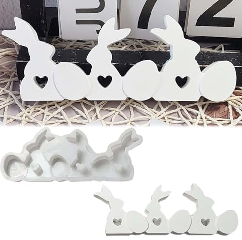 Silikonformen Gießformen Hasen, FORMVERSITY silikonform Kerzenhalter Osterhase Gießform Herz Hase Osterei, Ostern Ostereier silikonform 3D Osterhase Kerzenhalter für Gips