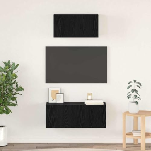 Générique Ensemble Meuble TV 2 pcs Chêne Noir Bois d'ingénierie,Meubles,Meubles TV,3393382