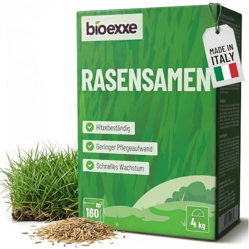 BIOEXXE Semi Prato Resistente Loietto Perenne 160 m² - Festuca Arundinacea Semi Erba Crescita Rapida Dicondra - Sementi per Prato Trifoglio Nano Dichondra Repens Erba da Seminare - Made in Italy