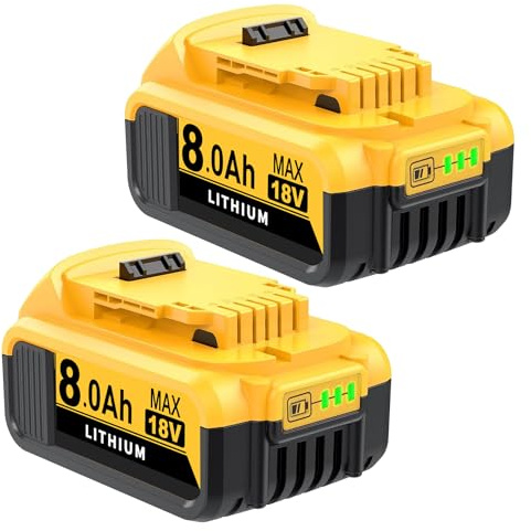 Cafonil 2X 8.0Ah Li-Ion Ersatzakku für Dewalt 18V Akku DCB184 | Kompatibel mit Dewalt Akku 18V 8Ah DCB200 DCB182 DCB201, Ersatz für Dewalt 18V, passend für DCD740 DCD780, mit LED-Indikator