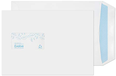 Blake Environmental - FSC Recycled Envelopes C5 Window (229 x 162 mm) - Pack of 500 - Eco Biodegradeable 100GSM - Self Seal White Window Envelopes - Stationery & Business Supplies (RD7084)