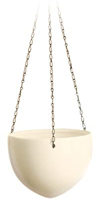 Scheurich Hanging Pot, Hängeampel aus Keramik, Farbe: Creme, 22,1 cm Durchmesser, 16,8 cm hoch, 2,7 l Vol.