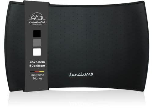 KaraLuna Premium Silikon Napfunterlage (48 x 30 cm, Schwarz, Kurvig)
