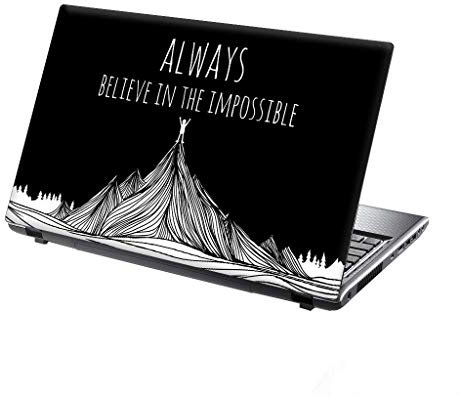 TaylorHe 13-14 inch Laptop Skin Vinyl Decal with Colorful Patterns and Leather Effect Laminate MADE IN England Believe in Impossible