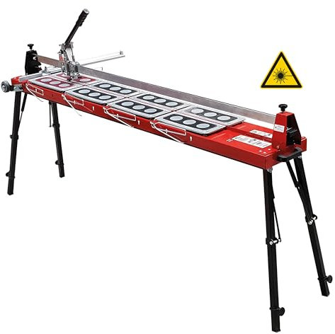 Heka Fliesenschneider GigaCut Plus 1350 mm mit höhenverstellbarer Führungsschiene, Beinen, Laser und Stoßdämpfer