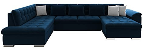 Mirjan24 Eckcouch Ecksofa Niko Bis, Design Sofa Couch mit Schlaffunktion und Bettkasten U-Sofa Farbauswahl Wohnlandschaft vom Hersteller (Ecksofa Rechts, Kronos 09 + Kronos 09 + Paros 05)
