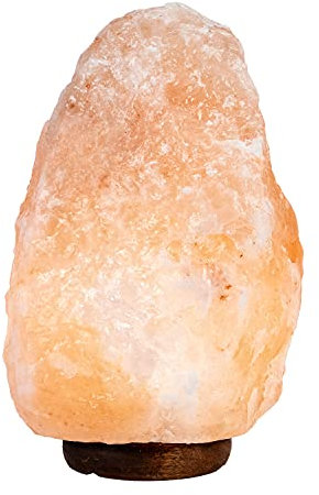 Lampada di cristallo di sale, Lampada di sale dell'Himalaya, Naturale e unica, Varie dimensioni trasversali e longitudinali, Un'elegante composizione fatta di sale dell'Himalaya (Rosa, 9-11kg)