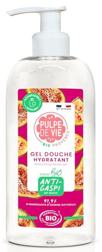 Pulpe de Vie - Gel Douche BIO Oups I figue it again XL 400 ml - Anti-gaspi ! Figue - Hydratation & Fraîcheur - Mousse Généreuse