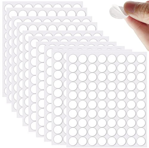 CKANDAY Lot de 800 pastilles adhésives double face en acrylique transparent - 10 mm - Amovibles - Réutilisables - Sans traces - Pour métal, verre, mur, bois