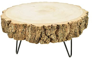 CHICCIE Mini-Tisch Baumscheibe Metallbeinen 22x22x11cm