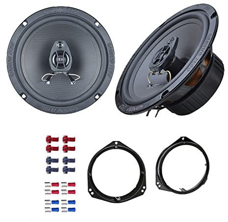 Ground Zero GZFF6.5 Lautsprecher mit Einbauset passend für Opel Tigra Twintop Coupe 2004-2009 Türen vorne 240 Watt 165mm 2 Wege Koax