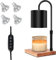 MQFORU Candle Warmer Lamp, Electric Candle Warmer Lamp with 2H/4H/8H Timer Dimming Height Adjustable Safety Night Lamp, Home Scented Jar Candles Decor Gifts (4 Bulbs, Black)(NLD12)