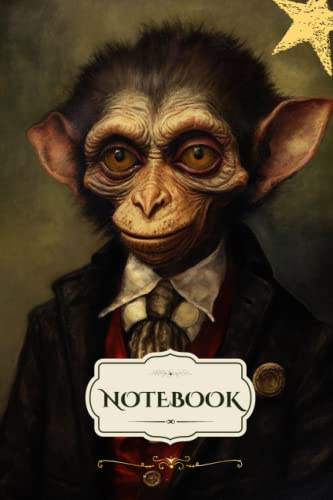 Monkey Notebook: Vintage Themed, 101 Pages 6x9 in
