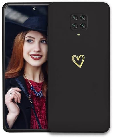 POUHYE Cover per Xiaomi Redmi Note 9S/9 Pro/9 Pro Max Custodia Originale, Gomma Gel di Silicone Liquida Cover con Protezione Fotocamera, Morbida Sottile e Antiurto AntiGraffio Case Nero