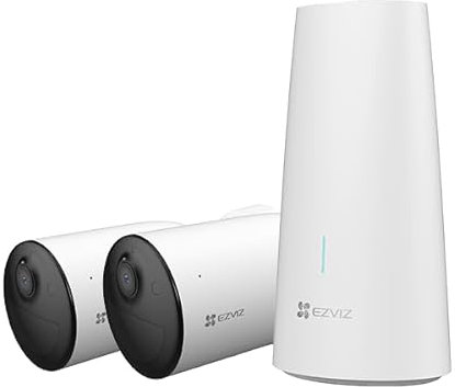 EZVIZ 2K CCTV Camera Systems Battery Powered, Security Camera Outdoor Wireless, Solar Panel Compatible, Colour Night Vision, IP65, PIR Motion Detection, Two Way Audio, SD/Cloud Storage (HB3 B2)