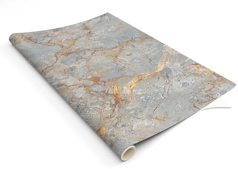 HUBDECO - Klebefolie für Möbel - Dekor Möbelfolie Marmoroptik - Folie für Möbel - Möbelfolie Selbstklebend - Marmor Klebefolie Tapete - Klebefolie Küchenfronten - Matt - 120x60 cm - Modell 23