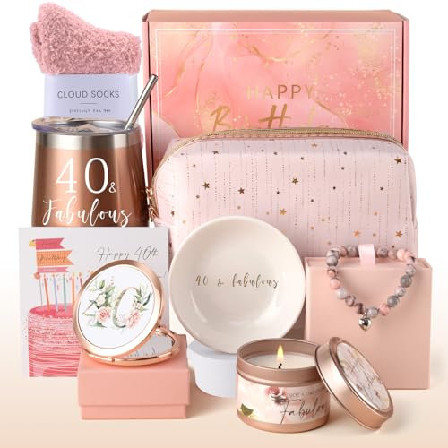 40 Geburtstag Frauen, 40. Geburtstagsgeschenk für Frauen, Geschenke zum 40 Geburtstag Frau, 40th Geburtstag Pamper Geschenke für Frauen Tuning 40, Frau, Mutter, Schwester, Freunde, Mitarbeiter