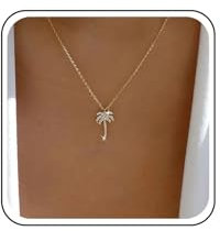 Inilbran Collier Boho Cristal Palmier Collier Ras Du Cou Strass Collier Palmier Vintage Collier Pendentif Cocotier Été Plage Collier Cocotier Tropical Bijoux Pour Femmes Et Filles(doré)