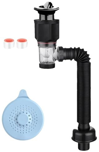 Jvjggag Tuyau de vidange d'évier de cuisine – Kit de vidange flexible anti-obstruction | Kit de drainage d'évier de cuisine anti-odeur, tuyau de vidange extensible pour évier de camping-car