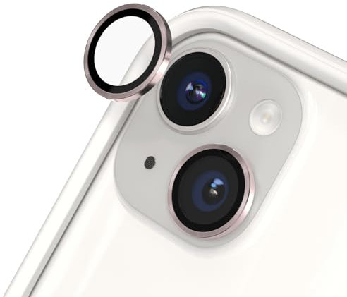 RhinoShield Protection d'objectif en verre trempé 9H compatible avec [iPhone 15/15 Plus] | Résistance aux chocs et aux rayures, haute clarté, protection anti-éclats, techn anti-buée - Rose