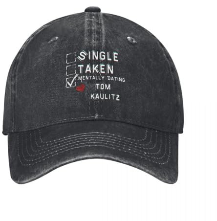 ROBEIUO Cowboy-Baseballkappe Basecap Mentally Dating Tom Kaulitz Sport Retro Denim Washed Baseball Caps für Männer Cowboy Street Hat Wandern Schirmmütze
