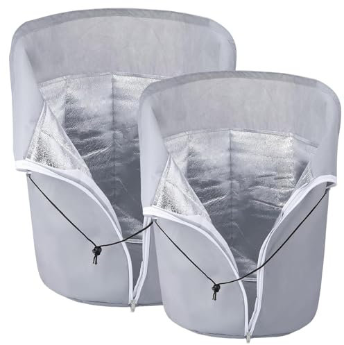 Thermo Topfschutz Für Pflanzen | Thermo Topfschutz Pflanzen Winter | Winter Pflanzenschutz Für Draußen | Frostschutz Kordelzug Und Reißverschluss Für Topfpflanzen, Sträucher (45cmx50cm+65cmx70cm)