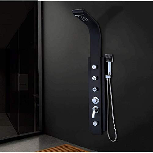 ZJIANHON Luxus Messing Duschpaneel Säule Turm Set Regendusche Duschsystem Duschsäule Set Wandmontage Belichtung mit Überkopf-Regendusche und mit 4 Funktionen Dusche Poliert Chrom