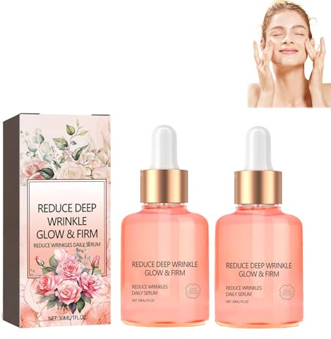 Sérum Rose Avec Vitamine C, Huile à Rose Pour Visage, Sérum Visage, Sérum Anti Rides, Sérum De Vitamine C Anti Age, Améliorer Les Ridules Et éclaircir Le Teint, 2PCS