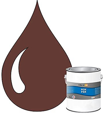 POK Peinture Fer Antirouille – Métal Extérieur Intérieur, Satinée, Protection Rouille - 1L - RAL 8015 Marron