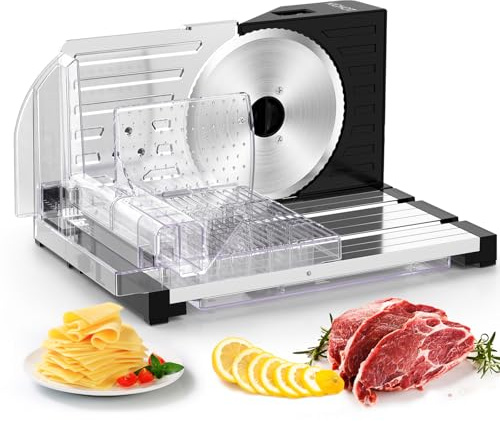 Allesschneider für Brot, Aufschnitt oder Käse,Brotschneidemaschine,einstellbar 0-18mm,platzsparend klappbar,BPA frei,mit Sicherheitsschalter,160 Watt