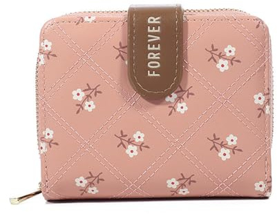 SSyang Nette Blume Geldbörsen, Geldbörse Damen Klein, Karten Portemonnaie, Cute Wallet, PU Leder Kleiner Geldbeutel Damen, Geldbeutel Klein, Portmonee Kinder, mit Reißverschluss Tasche, für Mädchen
