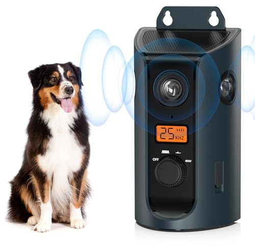 Antibell für Hunde, Ultraschall Hunde Anti Bellen Gerät, Antibell Gerät Hund Anti Bellgerät Bellenstopper Antibell für Hunde Hundebellen-Abschreckmittel Hunderindenstopper für Kleine Große (Schwarz)