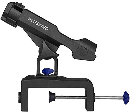 PLUSINNO Angelrutenhalter für Fischerboote, große Klemmöffnung, 360 ° verstellbar, klappbarer Rutenhalter, 2er-Packung, 1 Packung, Blau