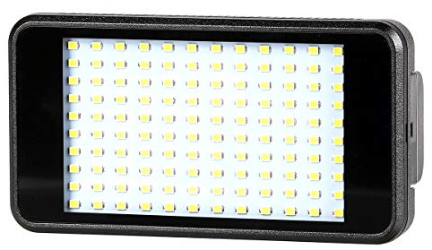 ayex LED Light, Videoleuchte im Smartphone-Format mit 120 LEDs und Li-Ion Akku (2300mAh) inklusive Ladegerät, Diffusoren und Neiger mit Blitzschuhanschluss und 1/4 Gewinde