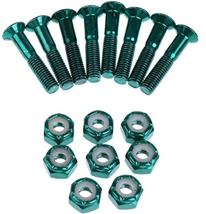 MagiDeal 8pcs Universal Skateboard Hardware Set mit Schrauben und Muttern aus Kohlenstoffstahl, Farbe Auswahl , Grün