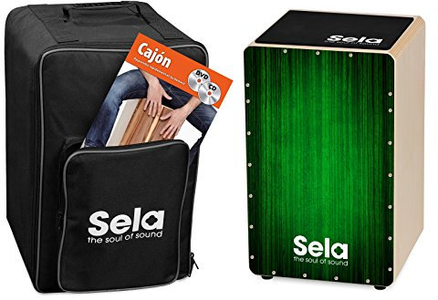 Sela SE 137 FR Varios Green Cajon Bundle mit Rucksack, Sitzpad, französischer Anfängerschule, CD und DVD
